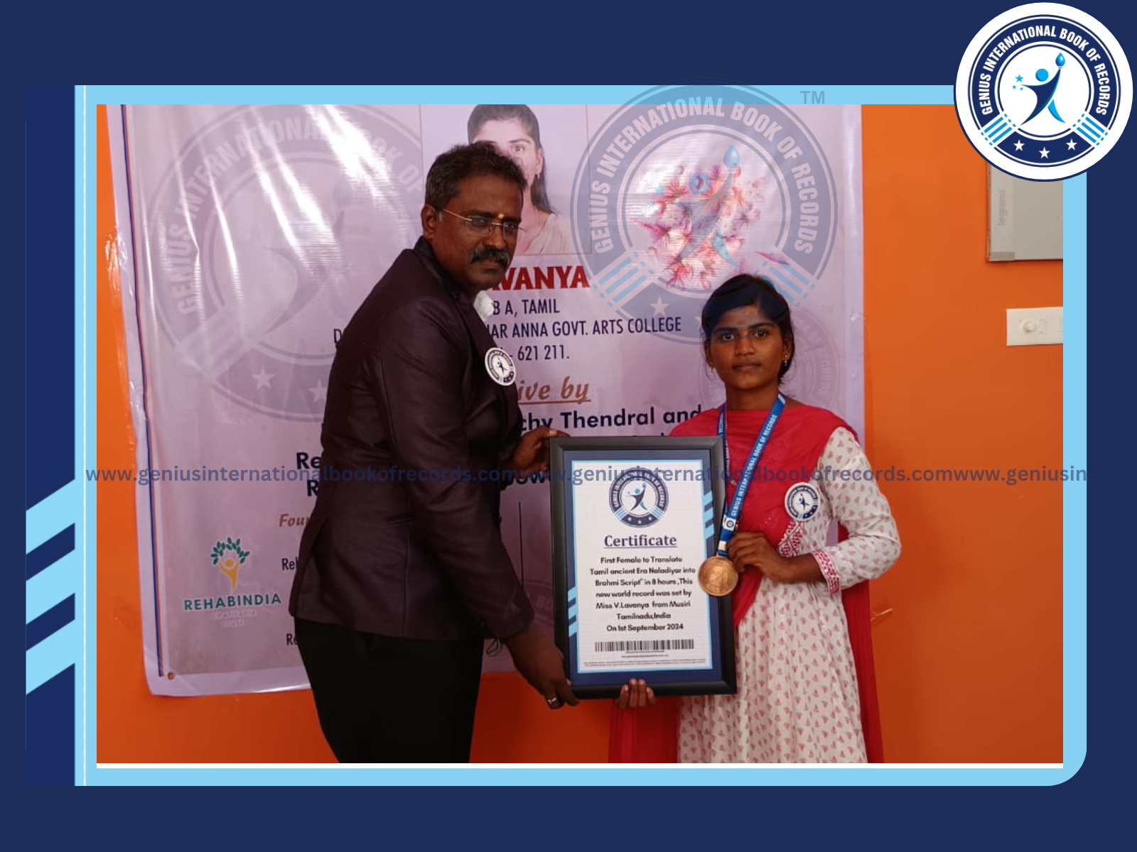 World Record in Brahmi Script Writing in 8 hours