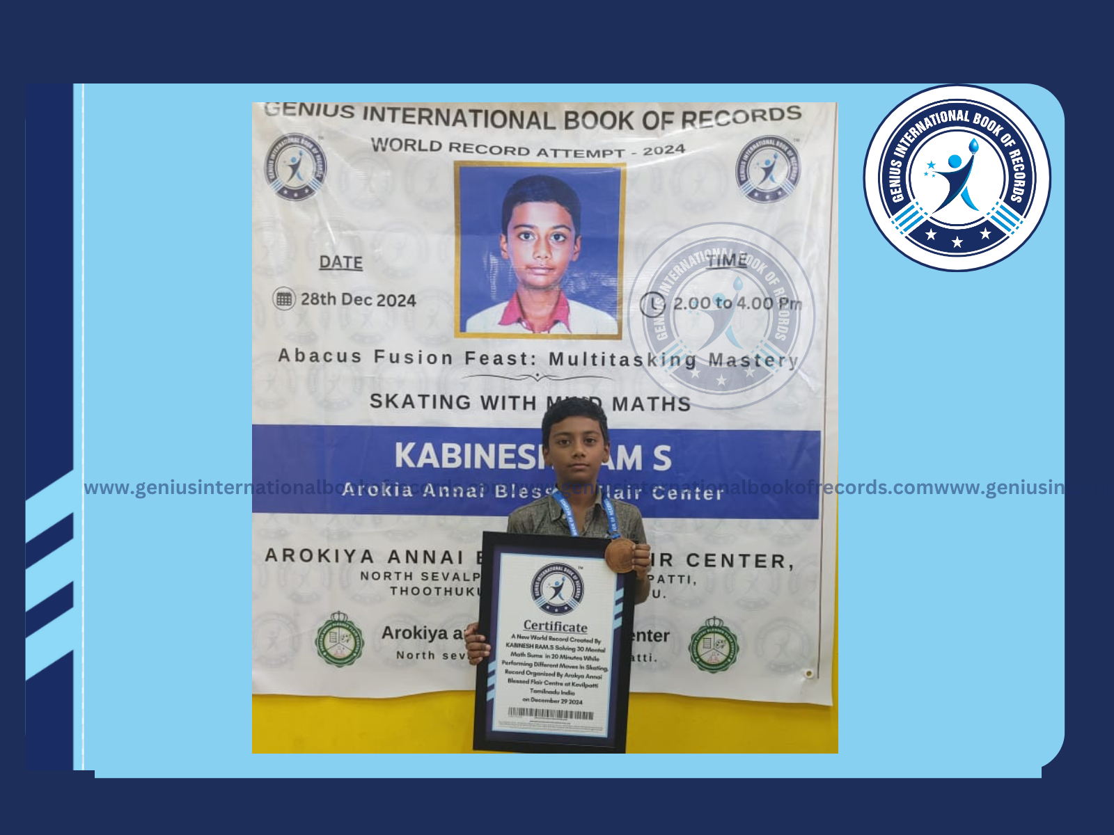 World Record In Skating With Abacus