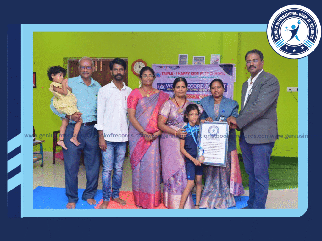 World Record In Yoga On 5 Feet High Chair By Shanmitha Sri