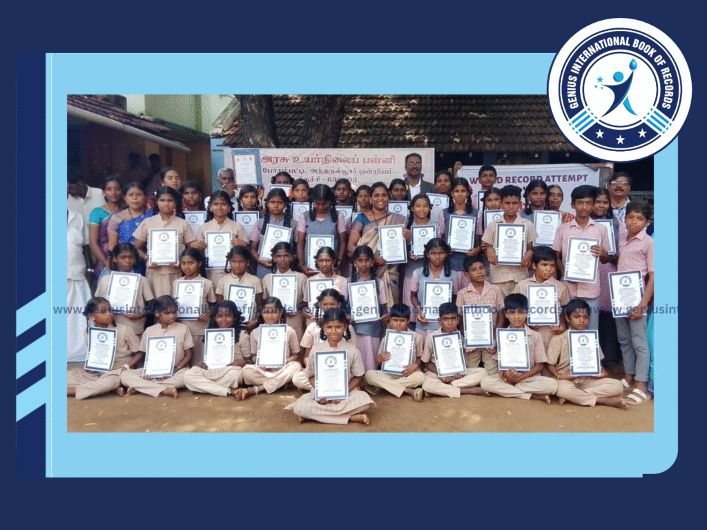 World Record In Iniyavai Naarpathu By Posambatti Government School Students in 5mins