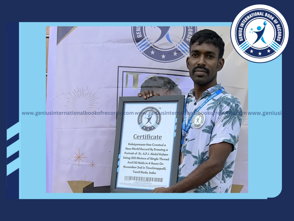New World Record in Thread art in 4 hrs By Kalaiarasan