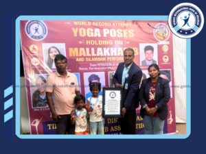 World Record in Mallakhamb with Colouring by Nayalie Jerusha- She set a new world record for the longest duration performing rope Sadiudi poses while simultaneously colouring the Bharathamatha with the Indian flag in 10 minutes and 15 seconds. The record was set and organized by the Tiruchirapalli District Amateur Mallakhamb Association on 19 May 2026 at Tiruchirapalli, Tamil Nadu, India.
